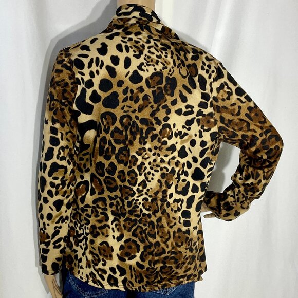 Animal Print Open Front Cardigan Sz L Isabella Rodriguez - Picture 4 of 10